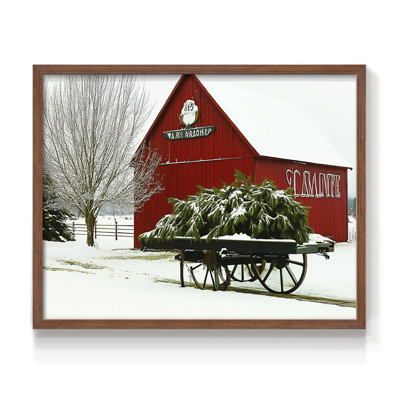 Chirstmas Art-DLIV - Reproduction encadrée - Restickable, H 8 po x l 10 po, Noyer