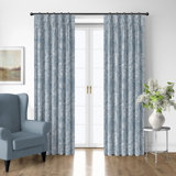Shellabrate Cornflower Cotton Pinch Pleat Drapery Panel Set of 2