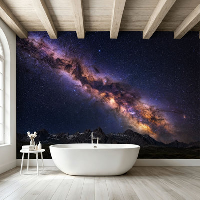 Peel and Stick Wallpaper Wall Mural Milky Way Galaxy Wall Art Self Adhesive and Removable