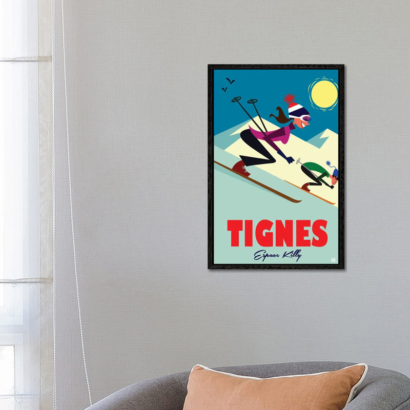 Tignes Espace Killy by Gary Godel - Floater Frame Gallery-Wrapped Canvas Giclée on Canvas, 66.04 cm H x 45.72 cm W, Black