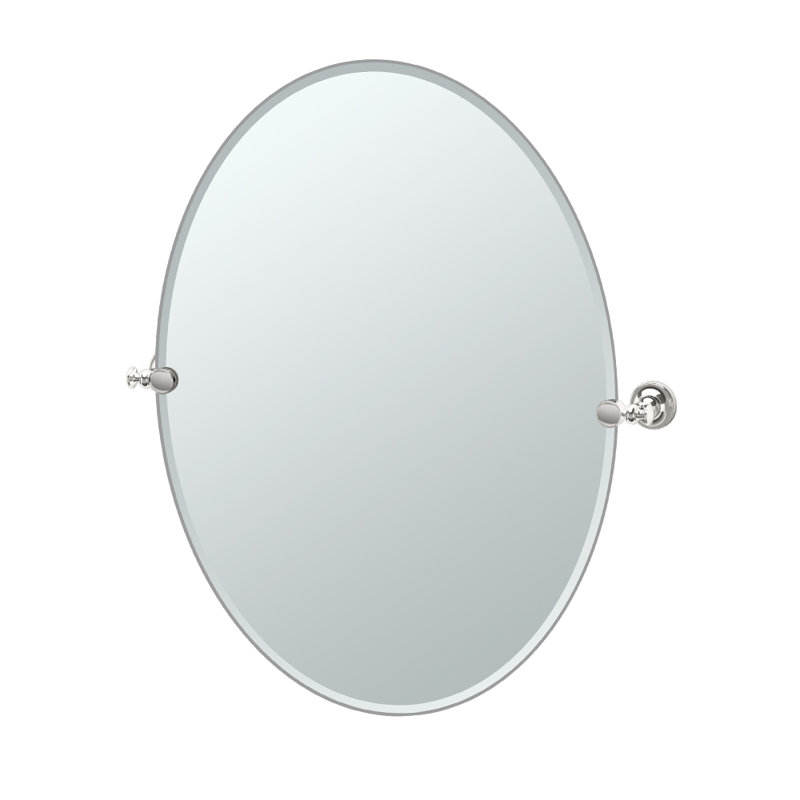 Miroir de salle de bain mural sans cadre Tavern Miroir mural pivotant (inclinable) et biseauté, H 32 po x l 28,5 po