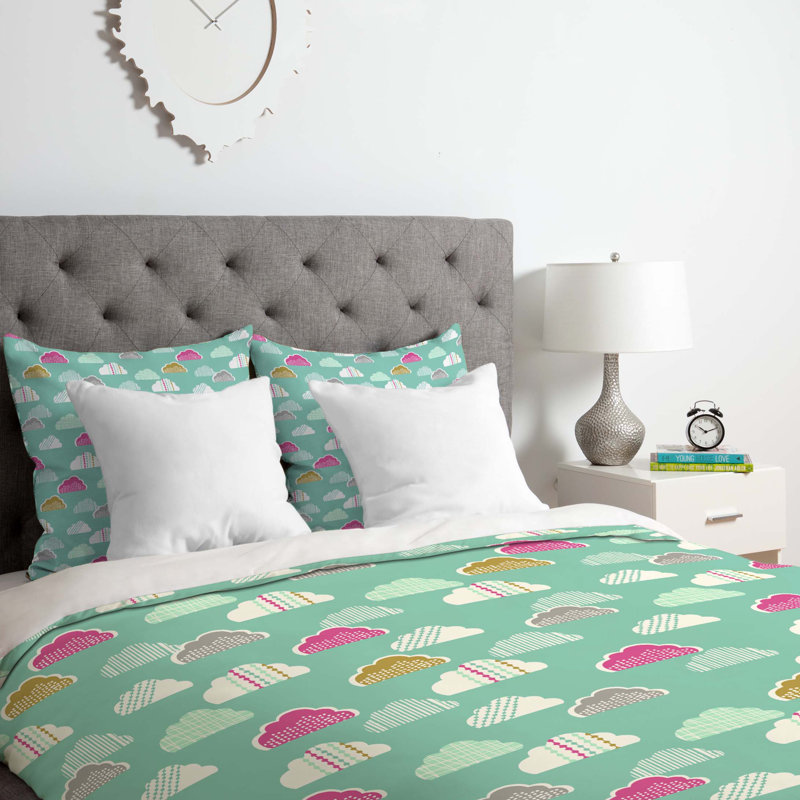 Ensemble de housse de couette petit cloud clouds, Housse de couette pour grand lit et 2 taies décor