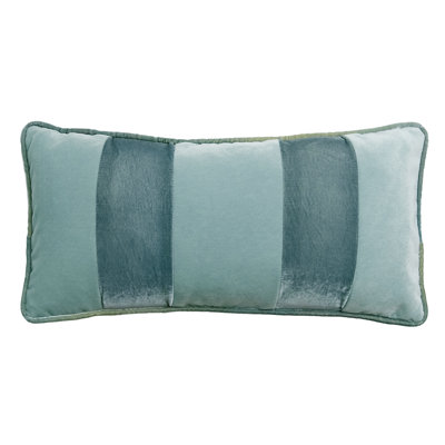 Banded Lumbar Velvet Pillow