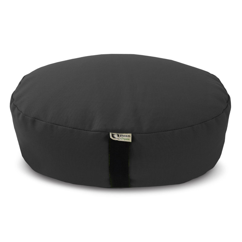 Zafu Meditation Pillow - Cotton Yoga Pillow for Sitting on Floor with Organic Buckwheat Fill, Zen Kneeling Prayer Pad - Round or Oval
