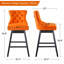  Tabouret de bar pivotant à 360 ° en velours avec dossier, garniture cloutée et pieds robustes en bois massif, fauteuil confortable pour la cuisine, la salle à manger et le restaurant-377555915