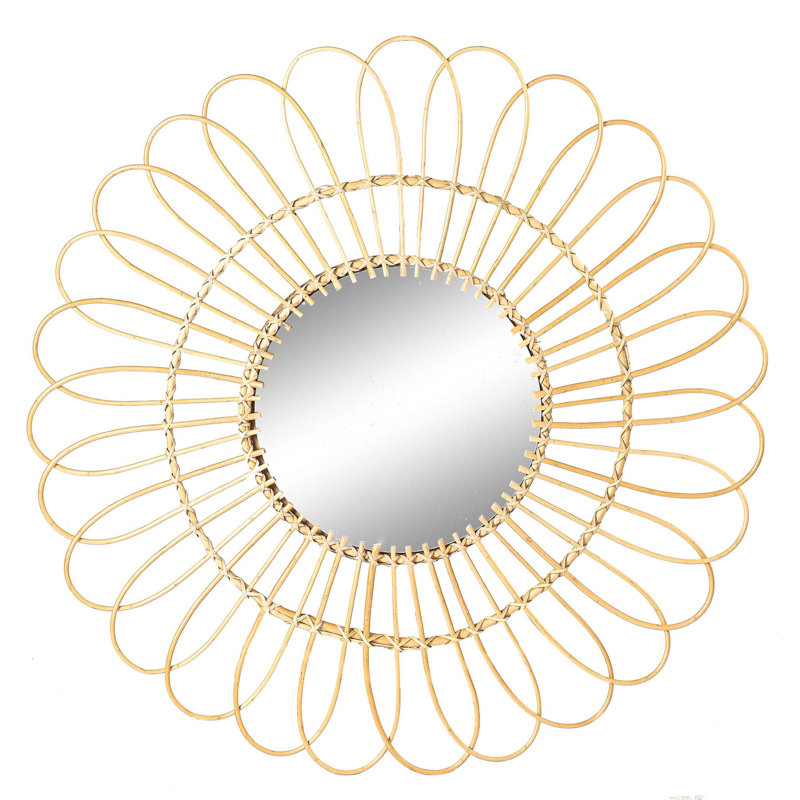 Daisy Rattan Flat Wall Mirror