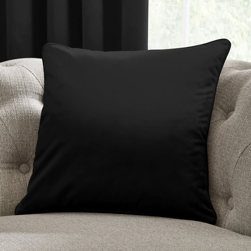 Montrose 43cm Cushion Cover with Filling, Black, 43cm H x 43cm W x 15cm D