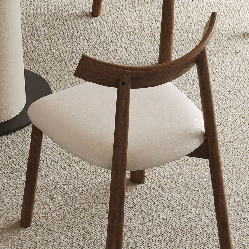 Modern Dining Chairs Set, Dark Walnut