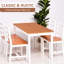 Moderne 5 pièces petit espace cuisine pour 4 personnes, chaises en bois, table de salle blanche rustique et chaises, coin repas