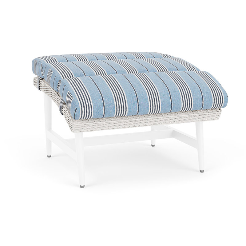 Cascade Outdoor Ottoman, Hansen Sky, White
