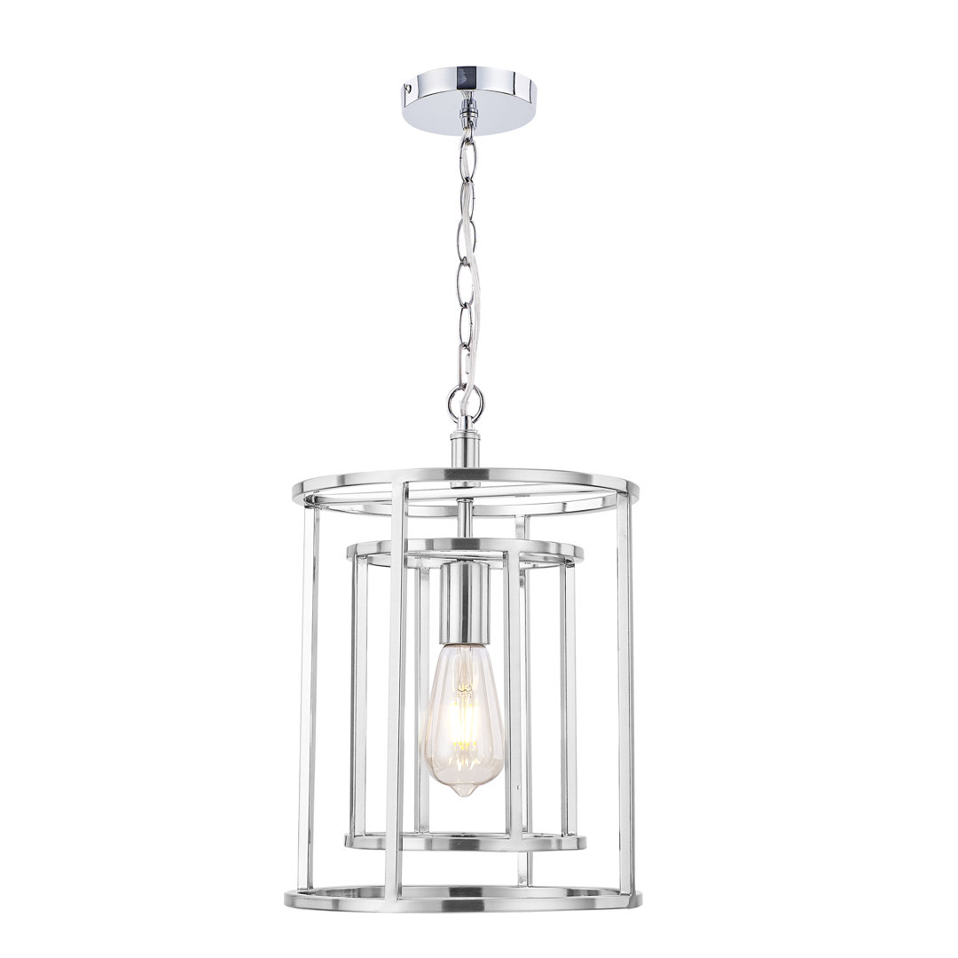 Stillmore 1 - Light Satin Chrome Drum Pendant