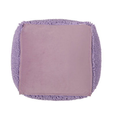 Pouf en microfibre en chenille avec assise ultra moelleuse et design coloré et amusant