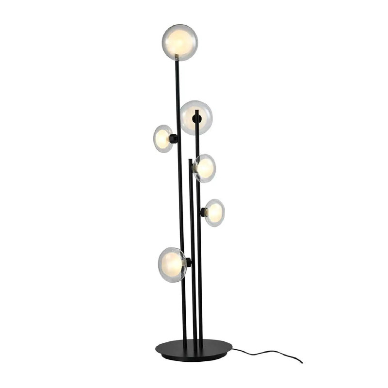 Lampe sur pied à branches 55 po, Noir