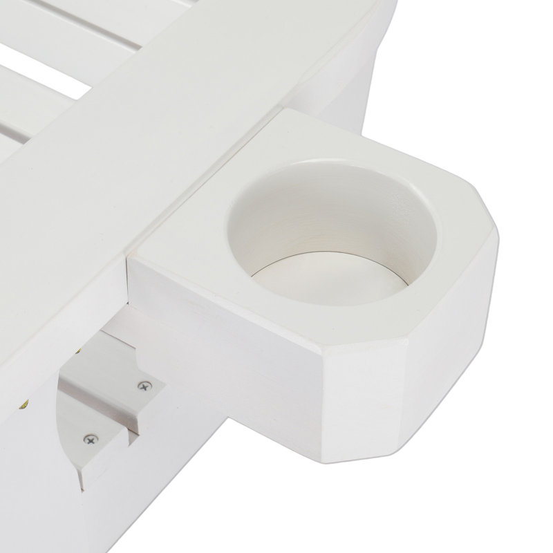 Balancelle de véranda en bois de 2,2 pi avec porte-gobelet, Blanc