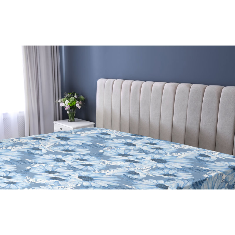 Drap-housse Ambesonne, Drap-housse très grand californien, Lavande, bleu, bleu, gris / floral