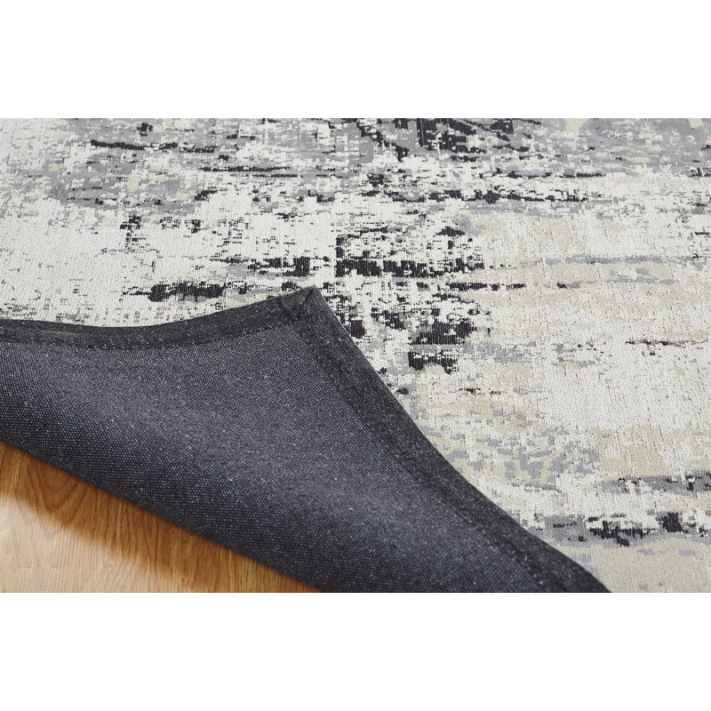 Shondra Cotton Area Rug in Gray, Rectangle 9'6" x 13'