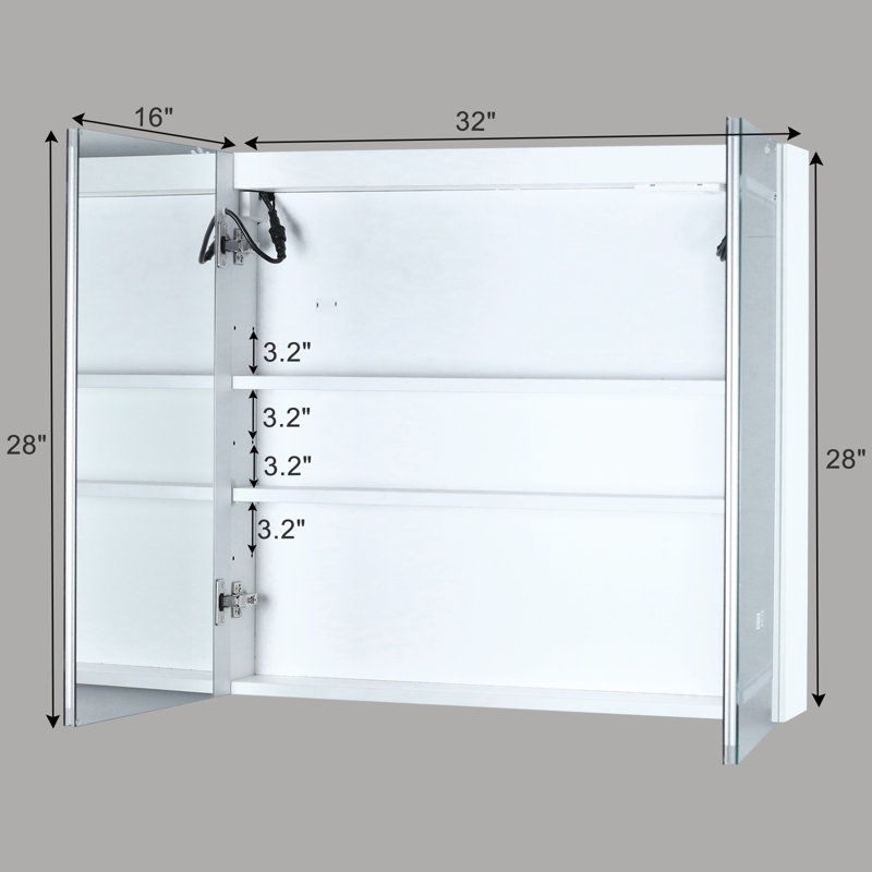 Miroir de salle de bain Cashanda, Blanc