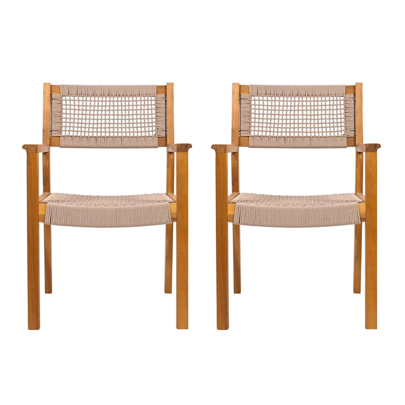 Chaise de salle à manger, Marron clair, Teck