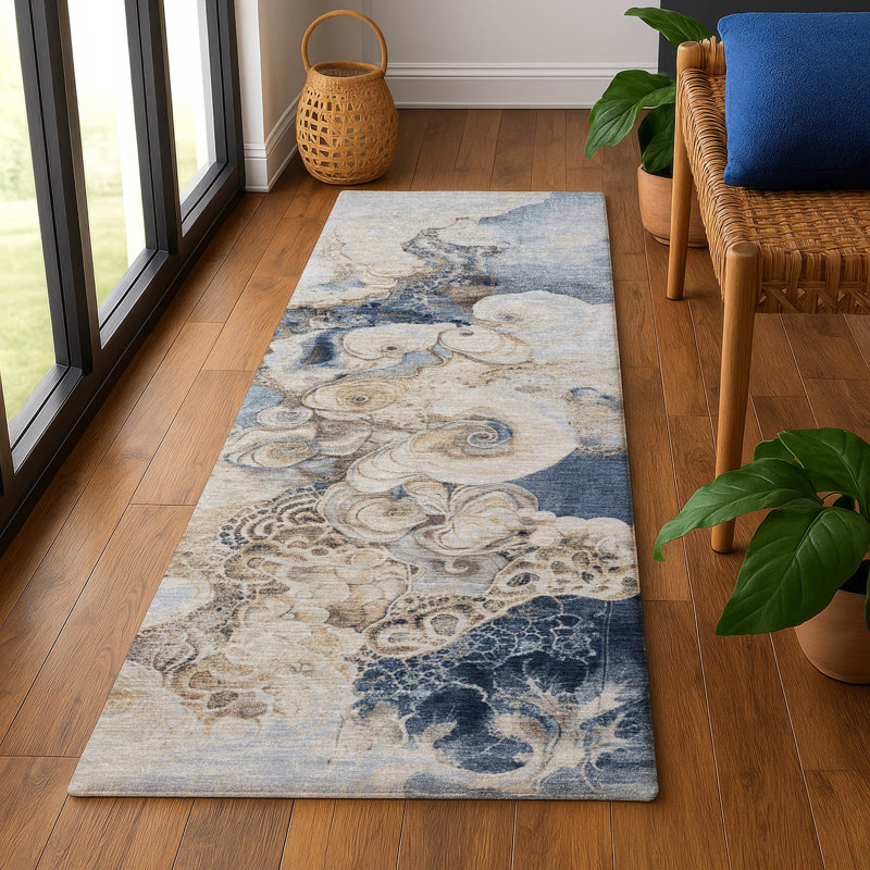Premium Machine Washable Medena AMF1860 Abstract Rug, Runner 2'3" x 7'6"