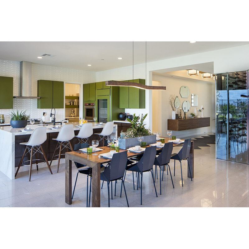 Camur 1 - Light LED Pendant, Dark Stained Walnut