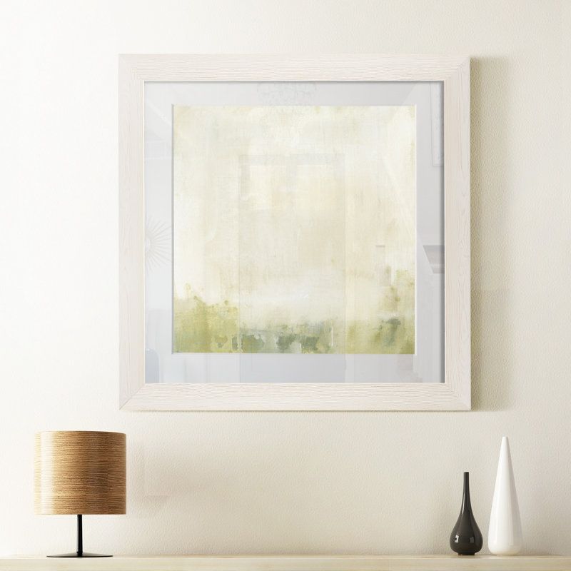 Olive horizon II-impression sur papier, H 21 po x l 21 po x P 1 po, Cadre blanc