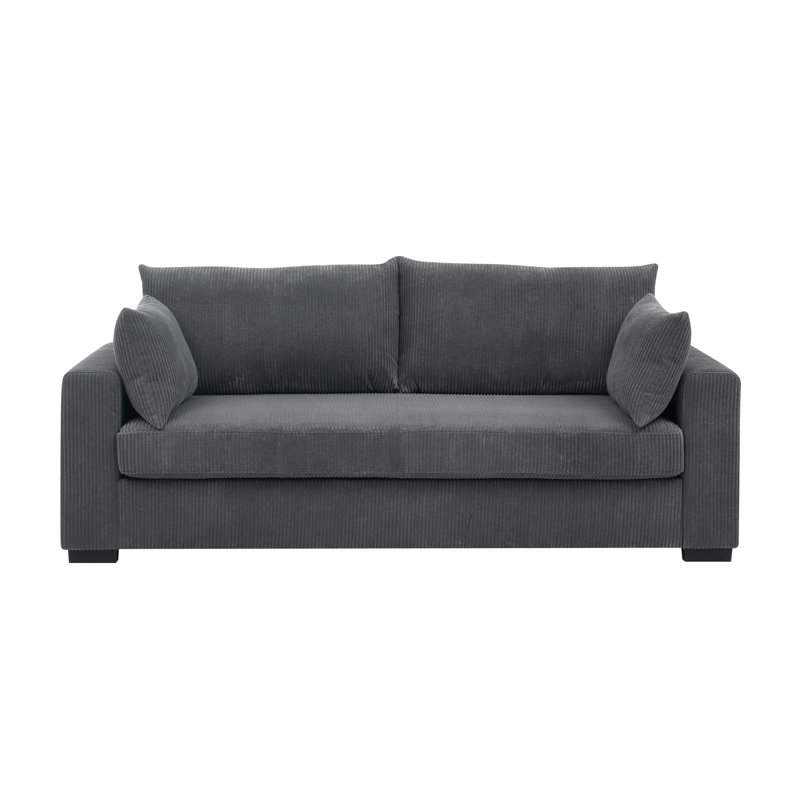 Coastal Style Corduroy Sofa, Grey