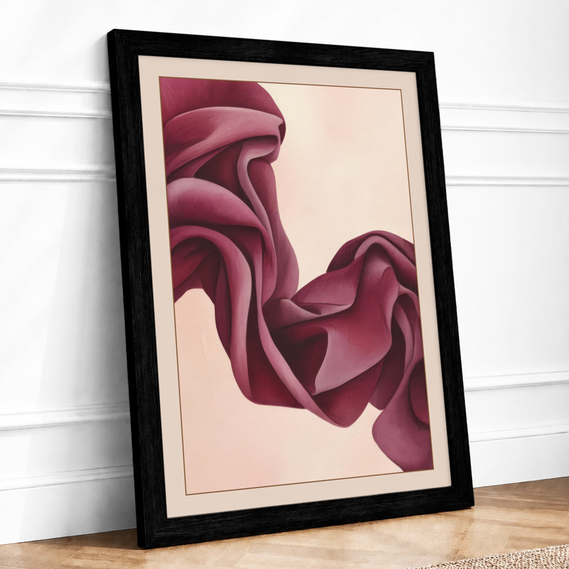 Flowing Forms Abstract - Framed Print, A4 - 29.7 x 21.0 cm, Black