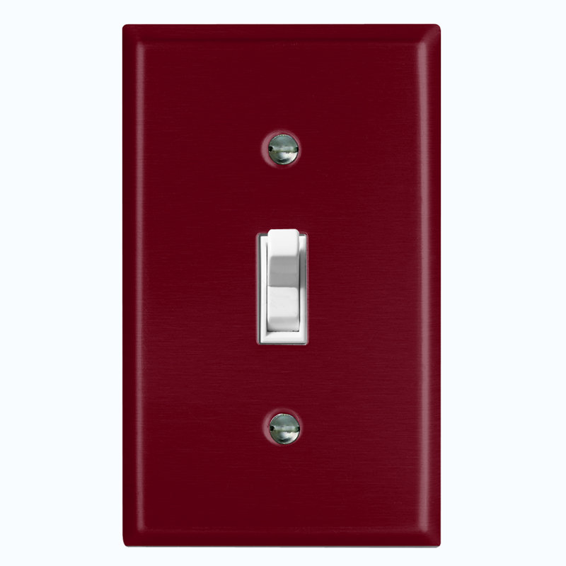 Plain Cinnamon Brown 1 - Gang Toggle Light Switch Standard Wall Plate, Burgundy