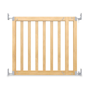 Ingenuity The Doorway 36S Series Custom Collection, Safety Pet and Baby Gate, 30"-36" Wide, 28" Tall, Pressure or Hardware Mounted, Install Wall to Wall in Doorway – Natural Wood Panels Ready for Paint or Stain