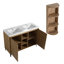Meuble-lavabo autoportant 48 po avec lavabo double et support de rangement, portes à fermeture douce