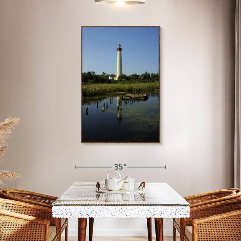 Phare de Cape May, New Jersey, Floating Frame Walnut, 31" x 46"