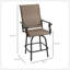 Ensemble de 2 tabourets de bar pivotants d'extérieur avec accoudoirs, chaises de patio à hauteur de bar avec cadre en acier pour balcon, bord de piscine, arrière-cour, brun