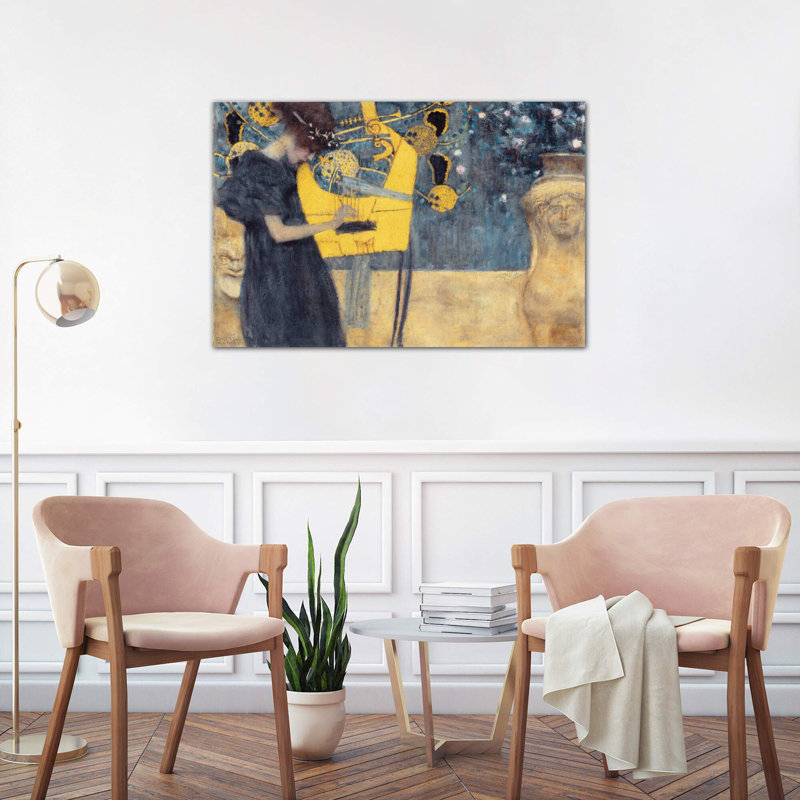 Musik I 1895 by Gustav Klimt - Wrapped Canvas Painting, 101.6 cm H x 66.04 cm W x 1.91 cm D, Wrapped Canvas