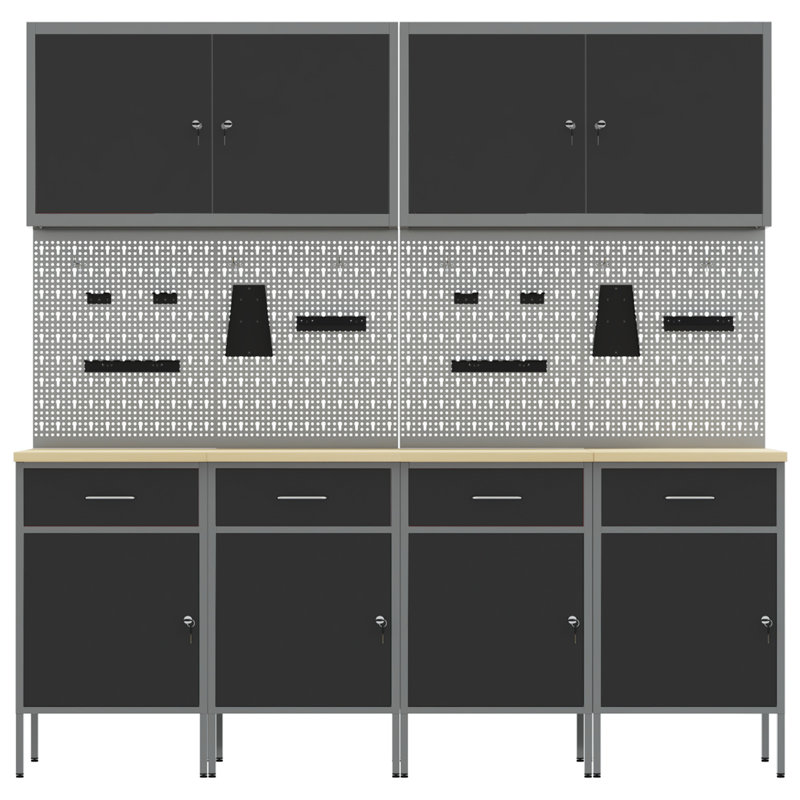 Work Cabinet with Drawer, Black