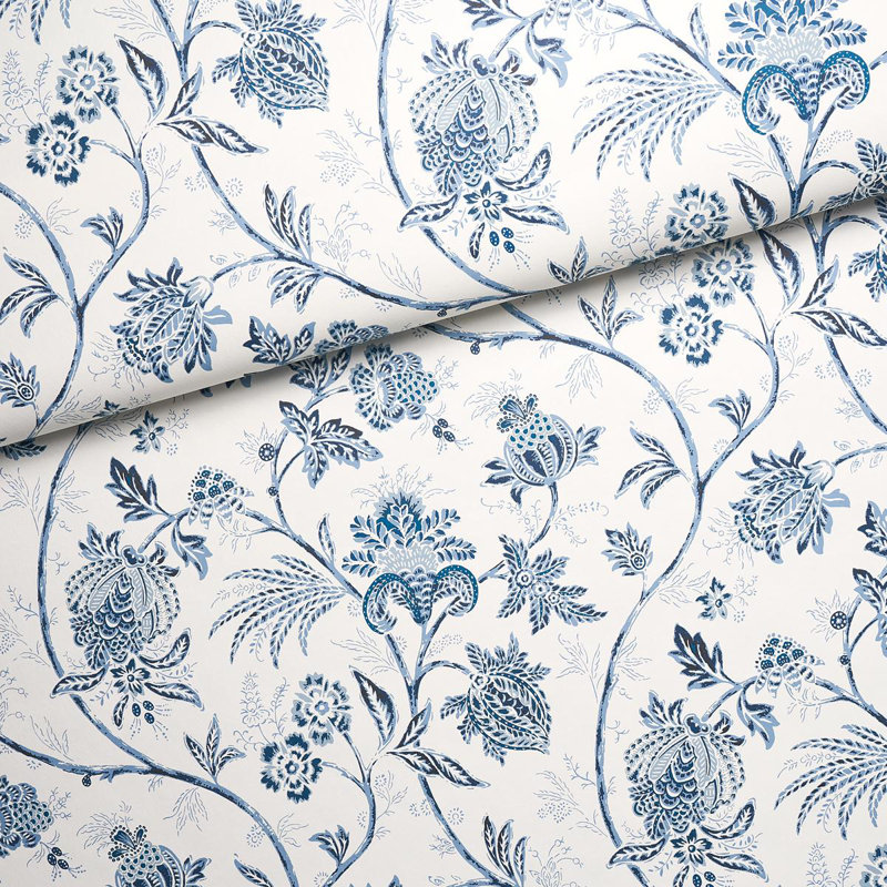 Papier peint Schumacher x Mark D. Sikes, Cobalt