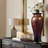 Hand-blown stained glass tabletop modern vase with , glazed glass grain and wide mouth decorative fashionable vase-302578214