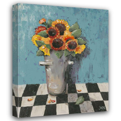 August Grove® Reynolds, Jade Gallery Wrapped Canvas Art Titled: Bright SuFootballowers