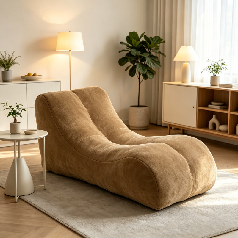 Fauteuil à billes brun confortable, canapé de soutien en mousse pour jouer et lire, Polyester brun