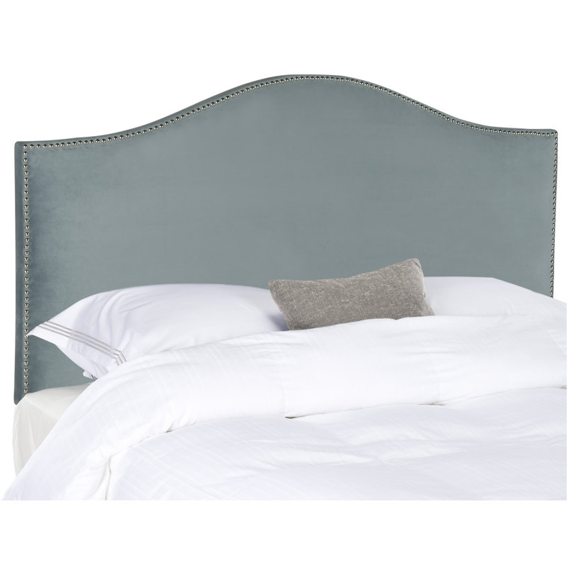 Upholstered Headboard, Full, Cotton Wedgwood Blue