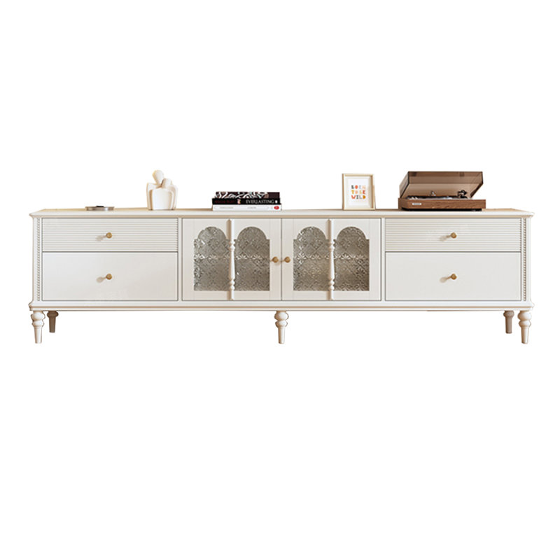 French Style Boxwood TV Stand, 24.8"H x 86.61"L x 15.75"W