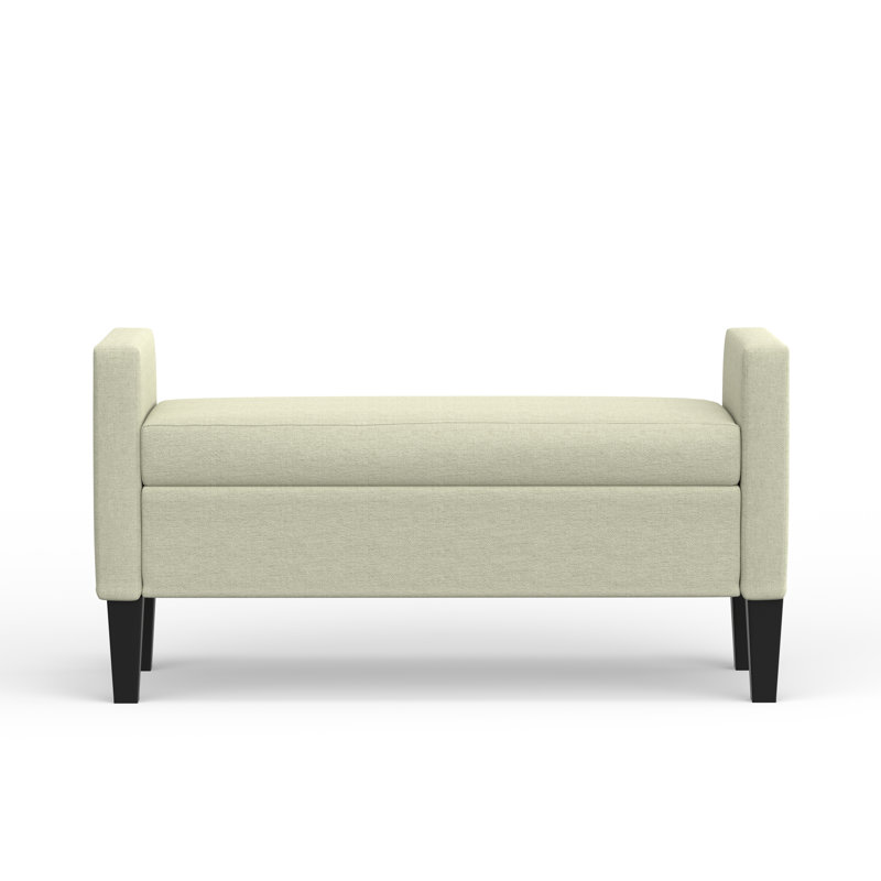Anye Polyester Upholstered Storage Bench, Beige, 24" H x 46.06" W x 17.8" D