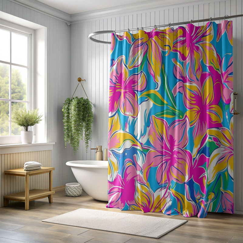 Rideau de douche standard 1 pièce, H 74 po x l 71 po