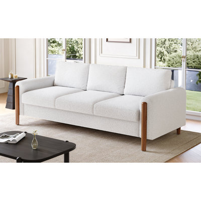 Hera 83" Teddy Upholstered 3-Seater Sofa With Curved Armrests by NFusion
