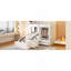 Lit superposé simple avec tiroirs, garde-robe, tablettes de rangement et lit hydraulique, blanc-1473611482