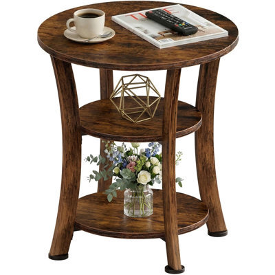 3-Tier Vintage Round Side Table, 19.7"D x 19.7"W x 21.7"H