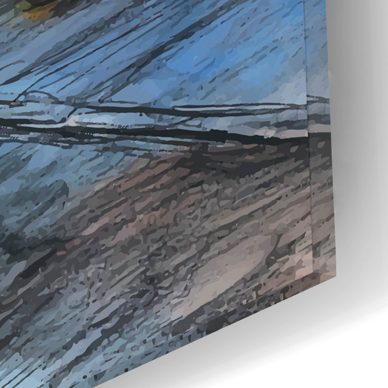Art mural en verre épique «City Cat No 2» par Andreas Magnusson, H 16 po x l 12 po x P 0,13 po