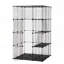 Cage pour chat à 3 niveaux, parc pour grand chenil avec 3 plateformes, 3 échelles rampes et 4 portes, noir