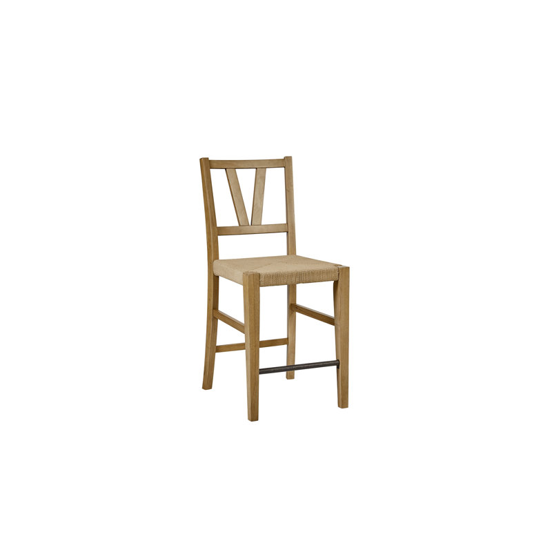Chaise à hauteur de comptoir à lattes (ensemble de 2), Havane clair