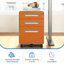 Classeur mobile en métal à 3 tiroirs Abheek Makeace, entièrement assemblé et avec serrure, format lettre/légal, orange, idéal pour le bureau à domicile.-1419777559