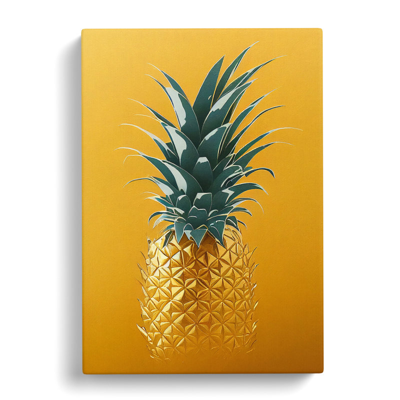Gaspah Pineapple Gold - Wrapped Canvas, 50cm H x 35cm W x 3cm D